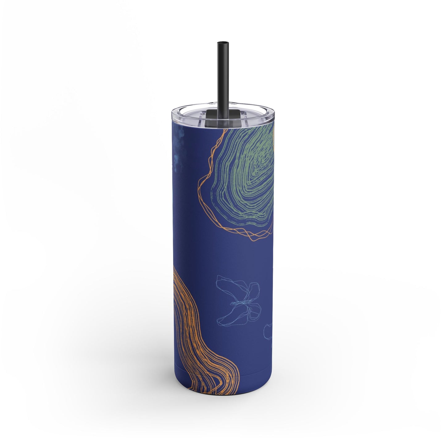 Boho Abstract Art Tumbler, 20oz Skinny Travel Mug, Stylish Drinkware for Camping, Gifts for Her, Home Decor