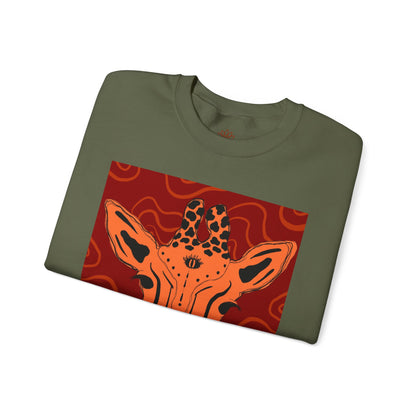 Giraffe Art Crewneck Sweatshirt, Cozy Giraffe Sweatshirt, Animal Lover Gift, Unique Sweatshirt for Friends, Cute Animal Apparel