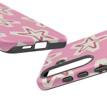 Starry Pink Phone Case | Tough Cases for Trendy Protection, Cute Gift, Fun Design, Holiday Match, Everyday Use