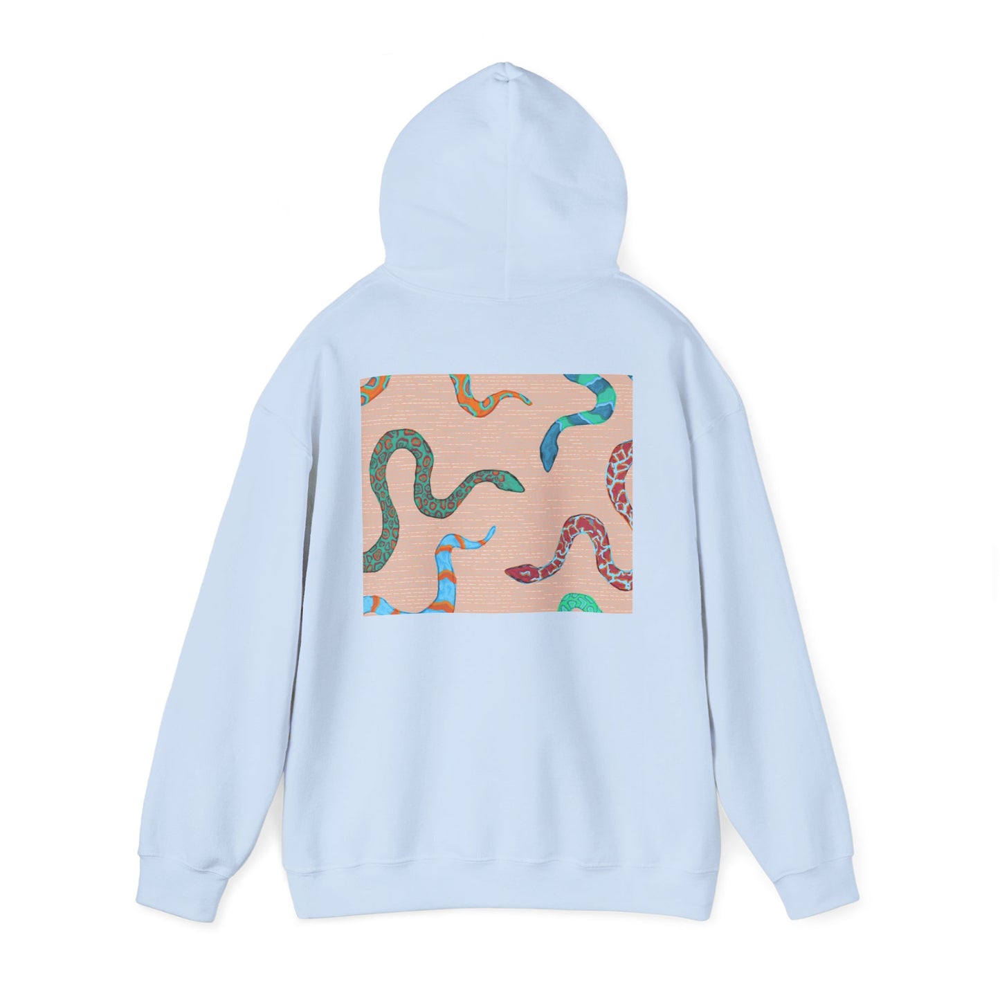 Vibrant Unisex Hoodie with Zen Frog and Snake Design, Cool Gift for Nature Lovers, Casual Wear for All Occasions, Gift for Her, Cool Hoodies