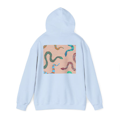 Vibrant Unisex Hoodie with Zen Frog and Snake Design, Cool Gift for Nature Lovers, Casual Wear for All Occasions, Gift for Her, Cool Hoodies