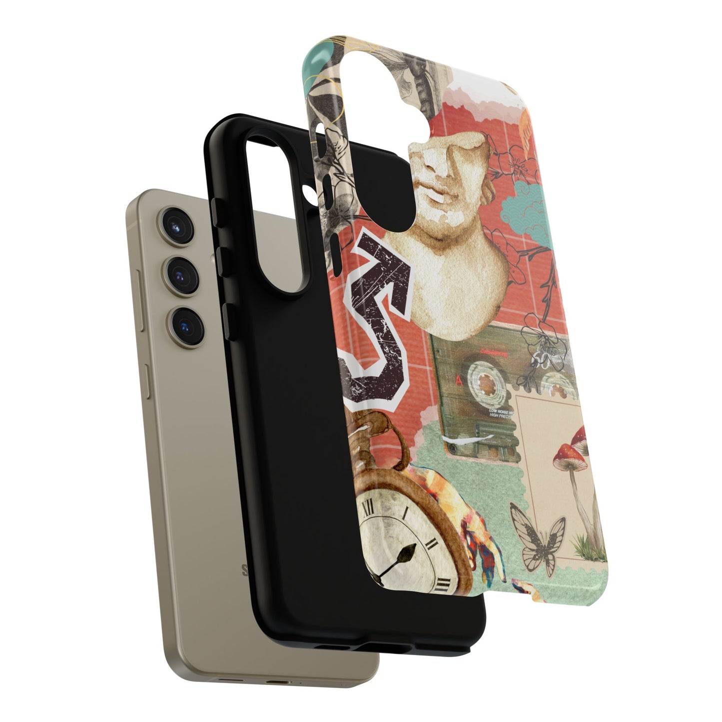 Artistic iPhone Case, Tough Cases with Vintage Design, Unique Phone Cover, Gift for Art Lovers, Protective Case for All Occasions, Vintage Collage Art