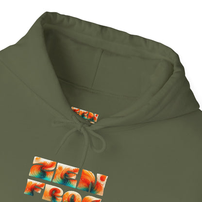 Vibrant Unisex Hoodie with Zen Frog and Snake Design, Cool Gift for Nature Lovers, Casual Wear for All Occasions, Gift for Her, Cool Hoodies