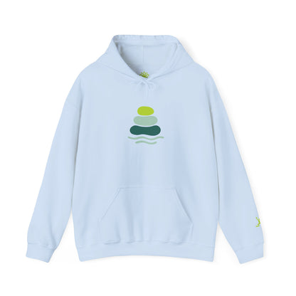 Serene Stacked Stones Hoodie, Unisex Sweatshirt for Mindfulness, Cozy Layer for Relaxation, Gift for Yoga Lovers, Perfect for Meditation