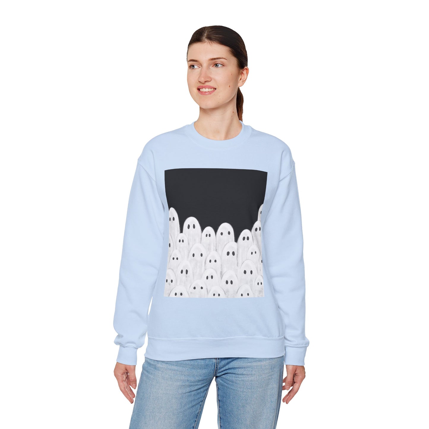 Painted Ghosts Crewneck | Cozy Sweatshirt, Perfect for Halloween, Fall, and Spooky Season