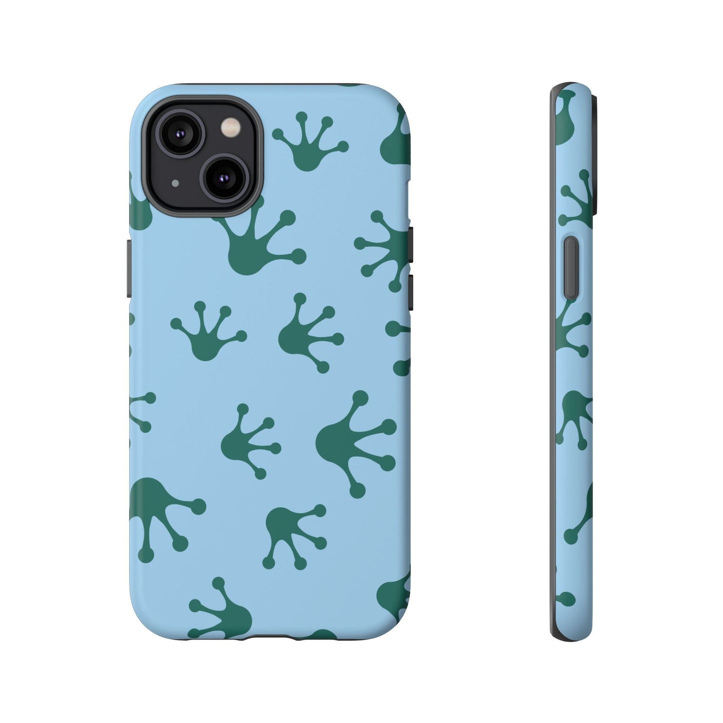 Frog Pattern Phone Case, Tough Cases for Nature Lovers, Unique Gift for Kids, Eco-Friendly Accessories, Stylish Cell Phone Cover, Cute Frog Print Pattern, Artsy Phone Cases