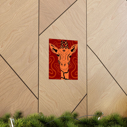 Artistic Giraffe Poster, Vibrant Animal Wall Art, Bohemian Home Decor, Unique Gift for Zoo Lovers, Wildlife Enthusiast Wall Print