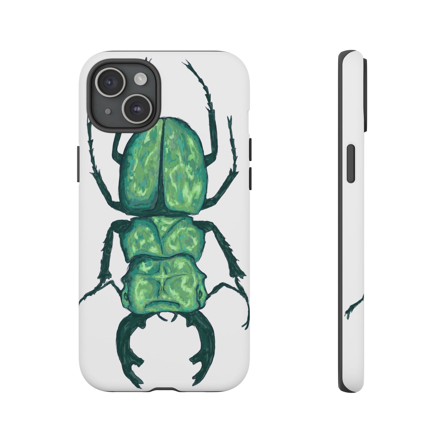 Green Beetle Phone Case - Tough Cases, Insect Lover Gift, Nature Lover Accessory, Unique Phone Cover, Eco-Friendly Design