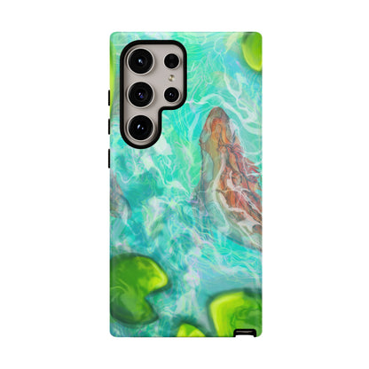 Watercolor Phone Case, Nature Lover Gift, Tough Phone Cover, Phone Accessory, Unique Design for Spring/Summer, Lily Pad, Fish Pond