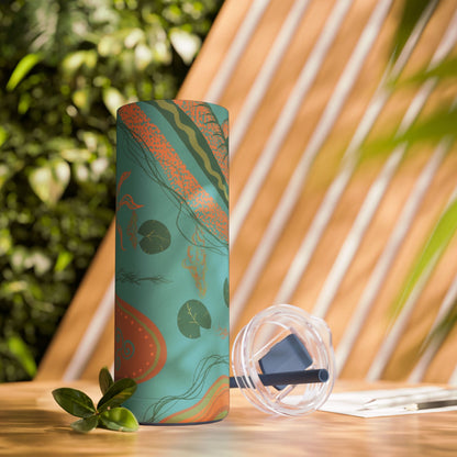Vibrant Skinny Tumbler, Colorful Drinkware, Reusable Travel Mug, Eco-friendly Gift, Summer Hydration Cup, Stylish Beverage Container