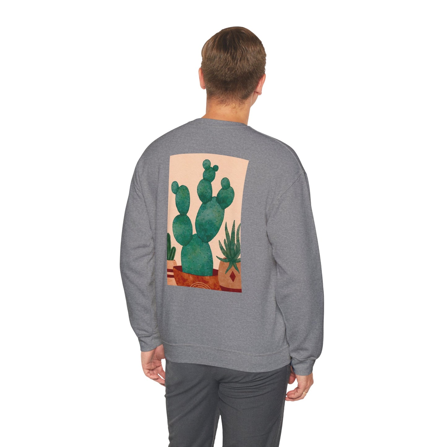 Cactus Art Crewneck Sweatshirt - Cozy unisex pullover, perfect for plant lovers, everyday wear, gifts for him/her, and casual outings