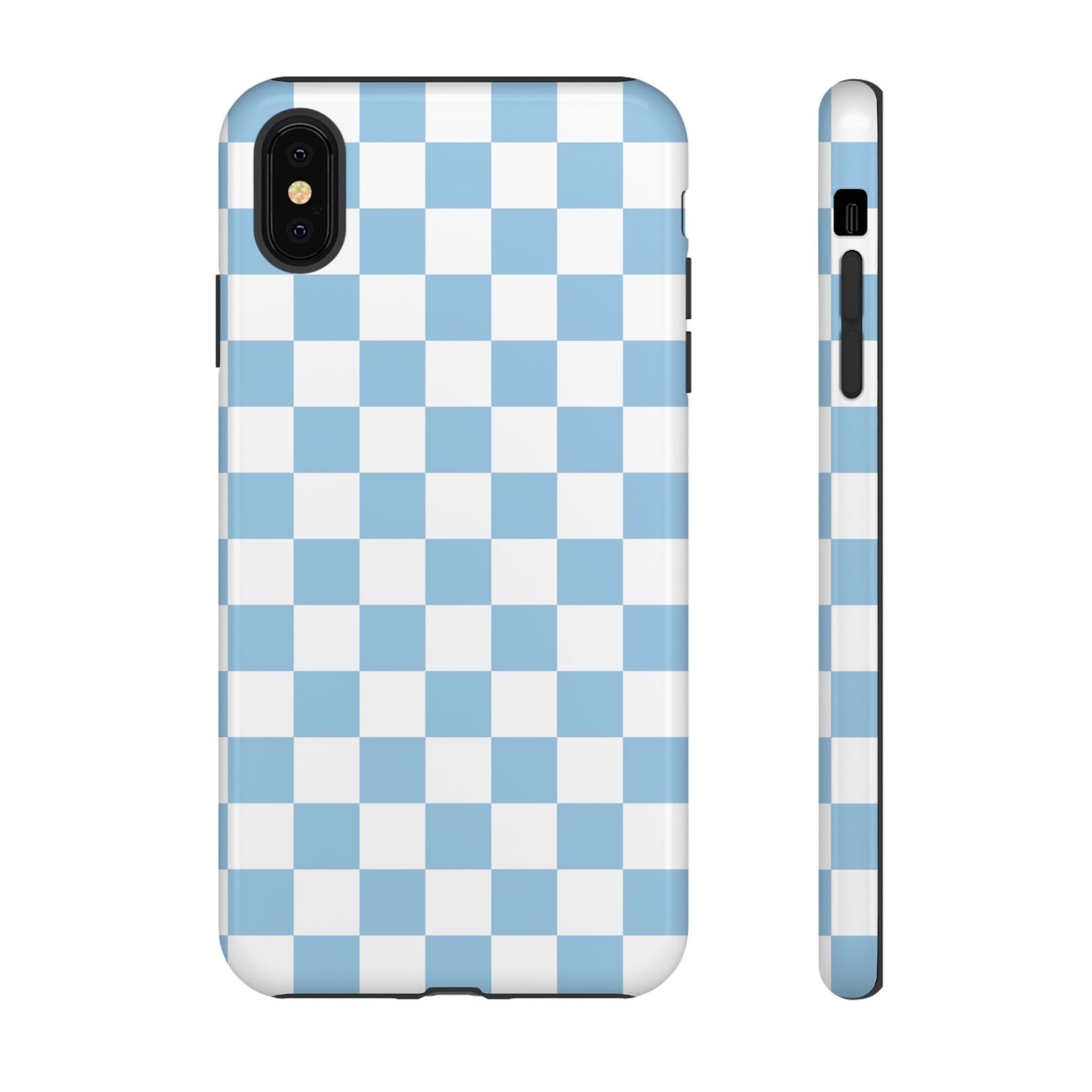 Blue Checkered Phone Case, Tough Phone Cover, Stylish Mobile Protector, Unique Gift for Him/Her, Trendy Accessories for Holidays