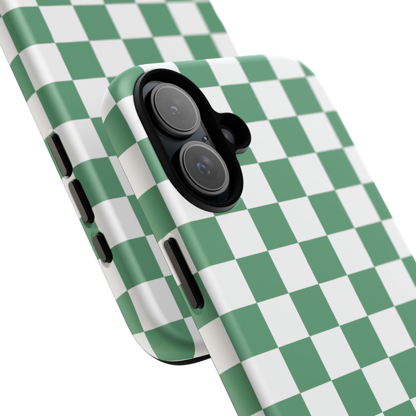 Stylish Phone Case - Green Checker Print, Trendy Phone Cover, Unique Gift, Modern Accessories, Eco-Friendly Case