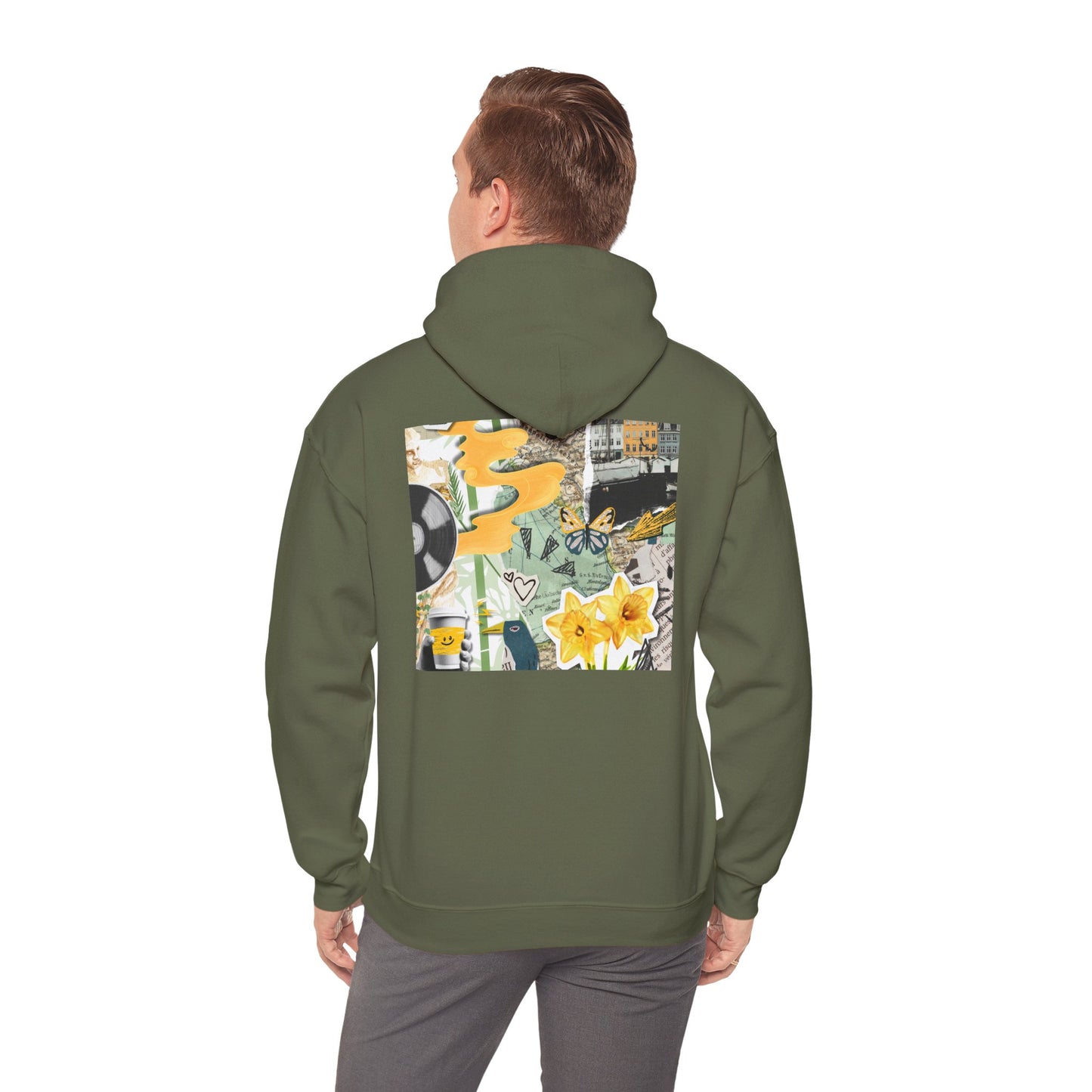 Lotus Flower Unisex Hoodie: Cozy Sweatshirt, Gift for Yoga Lovers, Meditation Apparel, Casual Streetwear, Nature-Inspired Wear, Artsy Collage, Cool Crewnecks