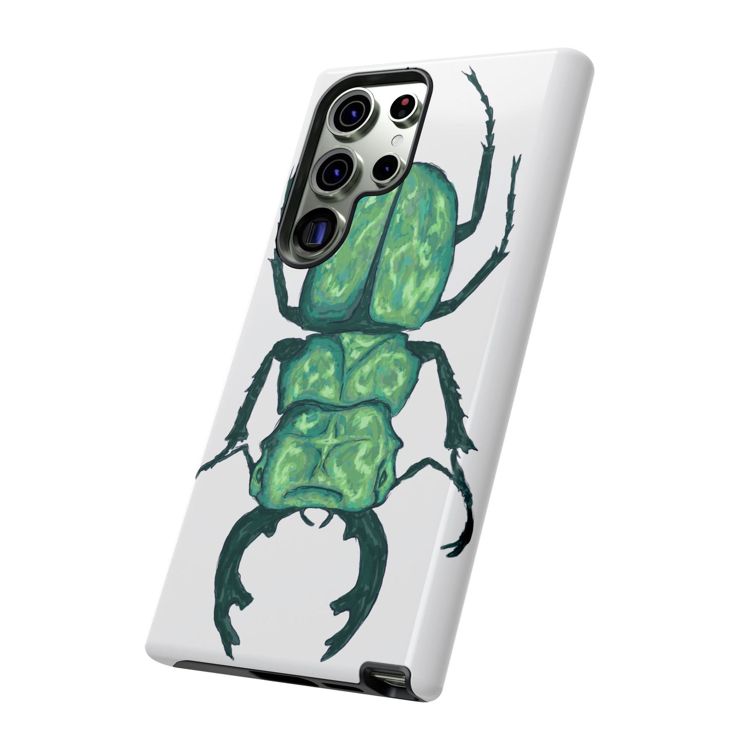Green Beetle Phone Case - Tough Cases, Insect Lover Gift, Nature Lover Accessory, Unique Phone Cover, Eco-Friendly Design