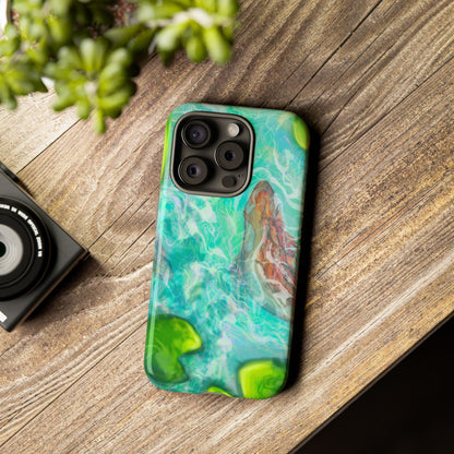 Watercolor Phone Case, Nature Lover Gift, Tough Phone Cover, Phone Accessory, Unique Design for Spring/Summer, Lily Pad, Fish Pond