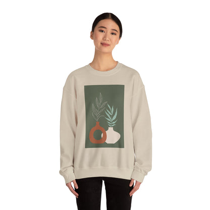 Botanical Minimalist Crewneck Sweatshirt, Cozy Unisex Pullover, Nature-Inspired Gift, Fall Fashion, Comfortable Layering Piece