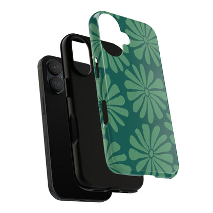Stylish iPhone Case, Floral Phone Cover, Tough Phone Cases, Green Daisy Design, Unique Gift for Her, Spring Accessories