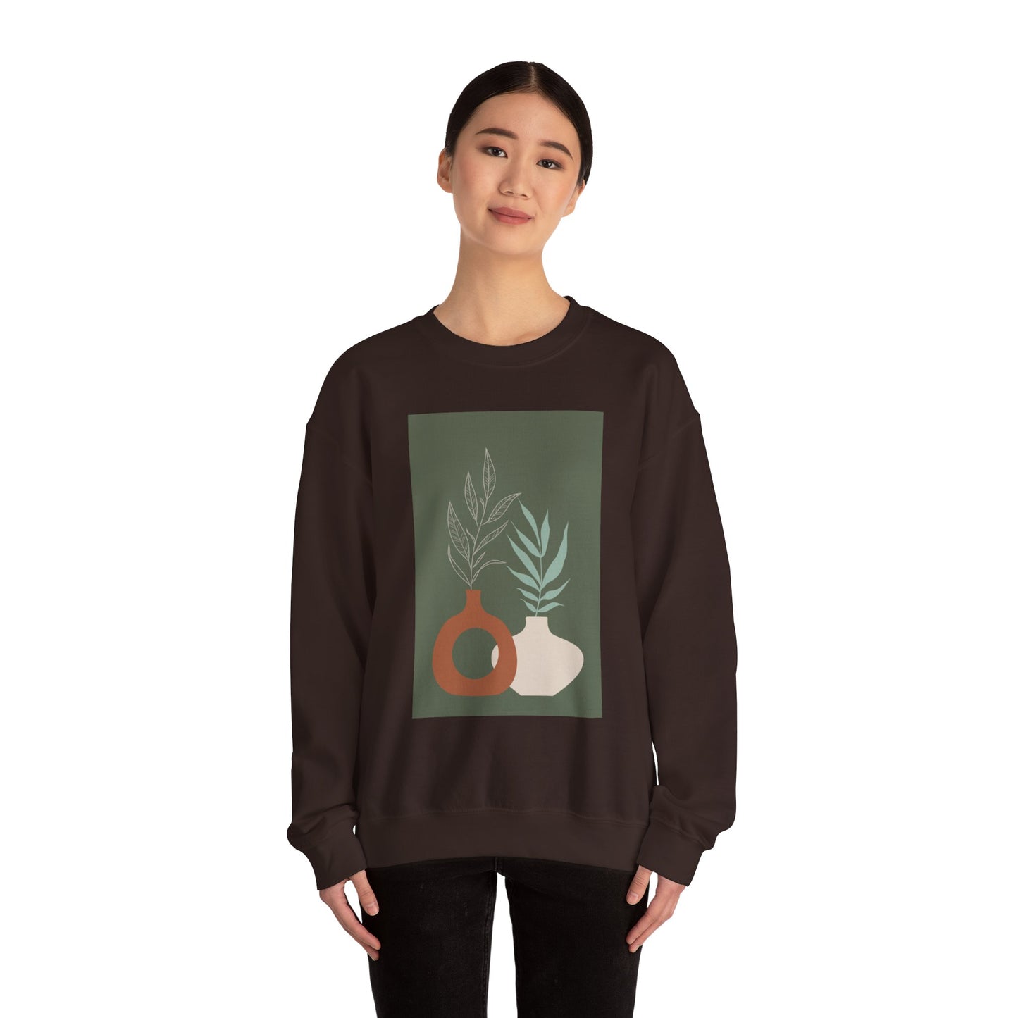Botanical Minimalist Crewneck Sweatshirt, Cozy Unisex Pullover, Nature-Inspired Gift, Fall Fashion, Comfortable Layering Piece