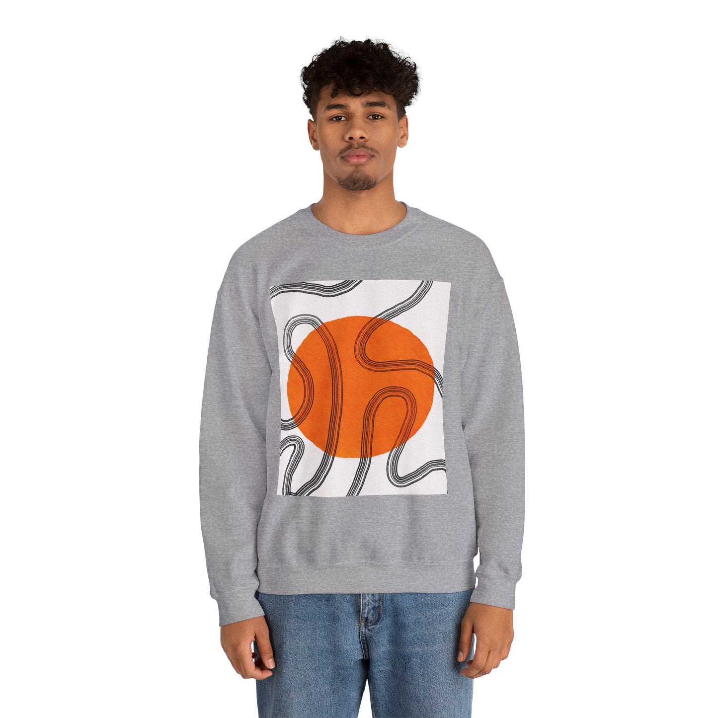 Retro Abstract Art Crewneck Sweatshirt, Cozy Graphic Pullover, Unisex Casualwear, Perfect Gift for Art Lovers, Fall Fashion Essential, Gift for Him, Gift for Her