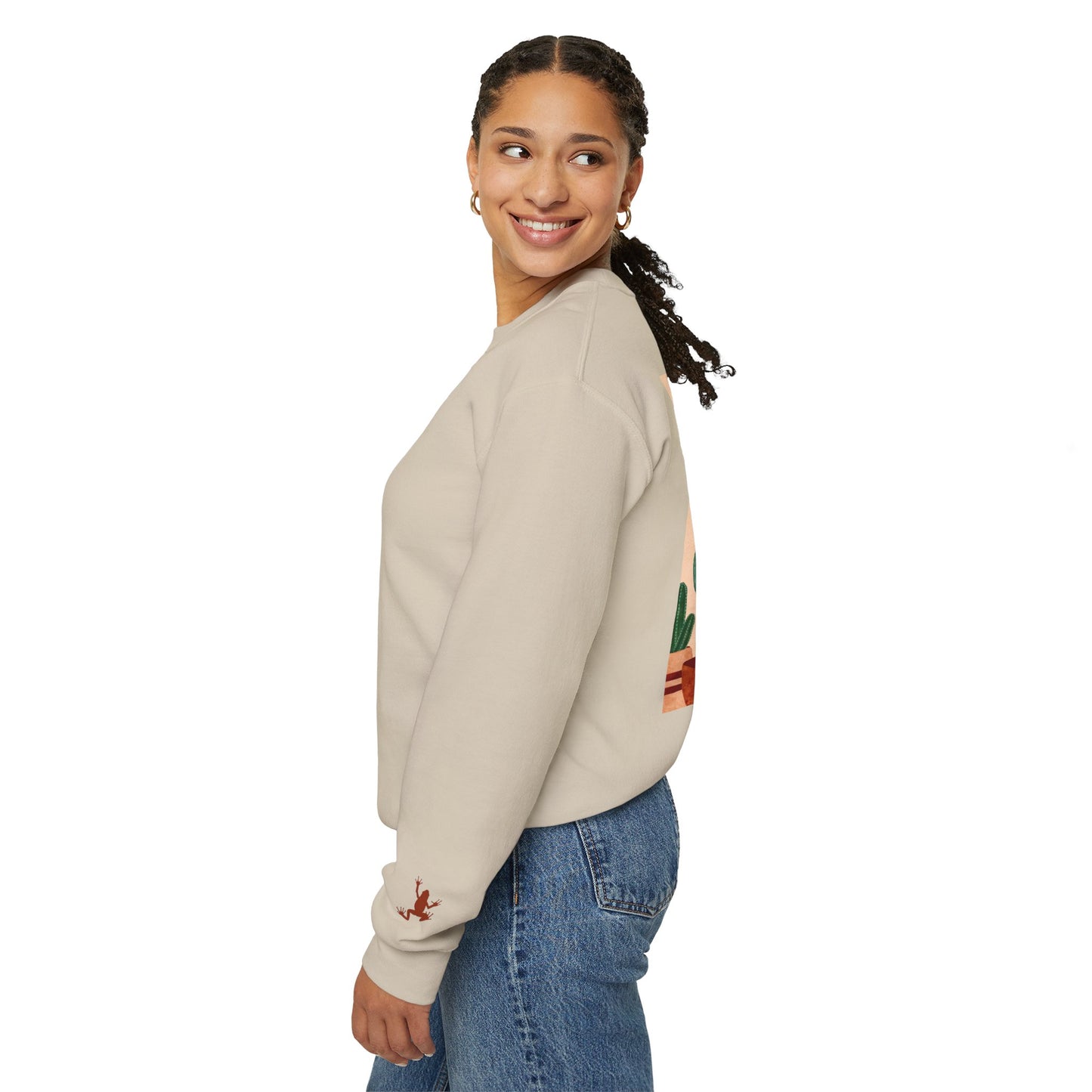Cactus Art Crewneck Sweatshirt - Cozy unisex pullover, perfect for plant lovers, everyday wear, gifts for him/her, and casual outings