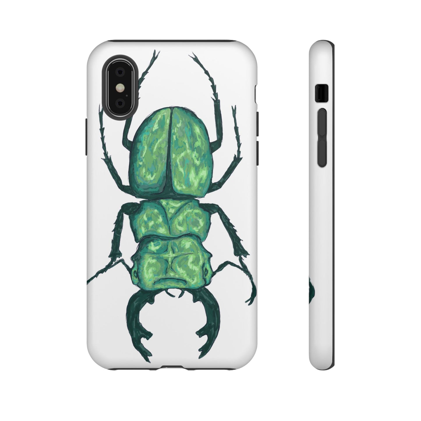 Green Beetle Phone Case - Tough Cases, Insect Lover Gift, Nature Lover Accessory, Unique Phone Cover, Eco-Friendly Design