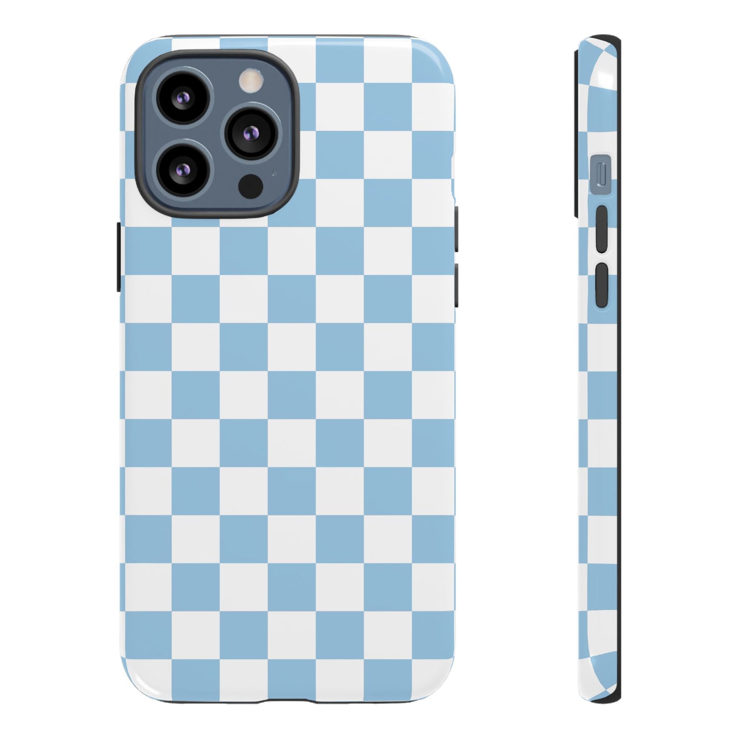 Blue Checkered Phone Case, Tough Phone Cover, Stylish Mobile Protector, Unique Gift for Him/Her, Trendy Accessories for Holidays