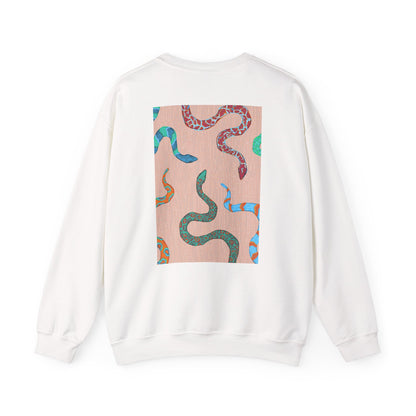 Funky Snake Unisex Crewneck Sweatshirt, Cozy Apparel, Unique Gift, Snake Art, Relaxed Style, Perfect for Casual Outings
