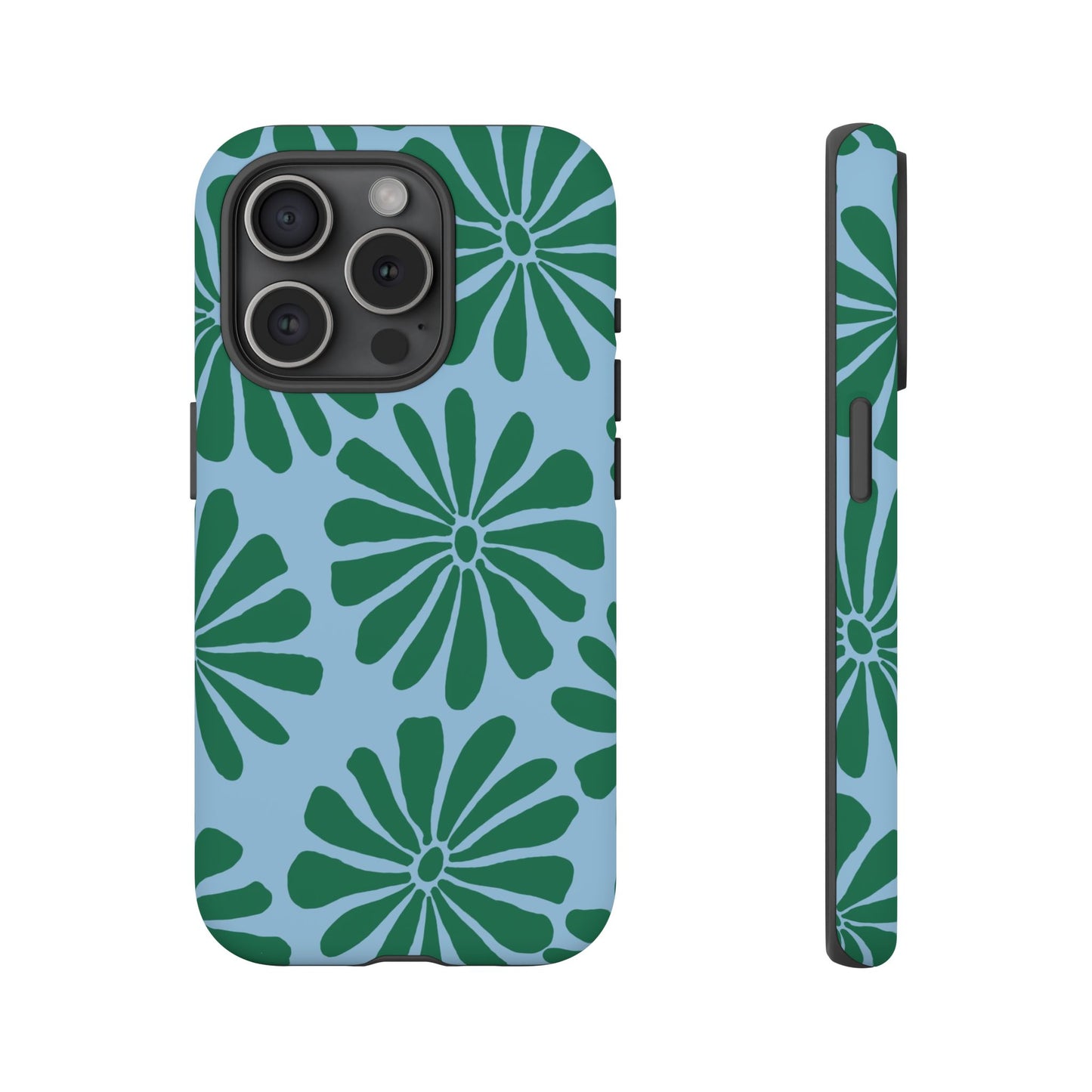 Stylish iPhone Case, Floral Phone Cover, Tough Phone Cases, Green Daisy Design, Unique Gift for Her, Spring Accessories