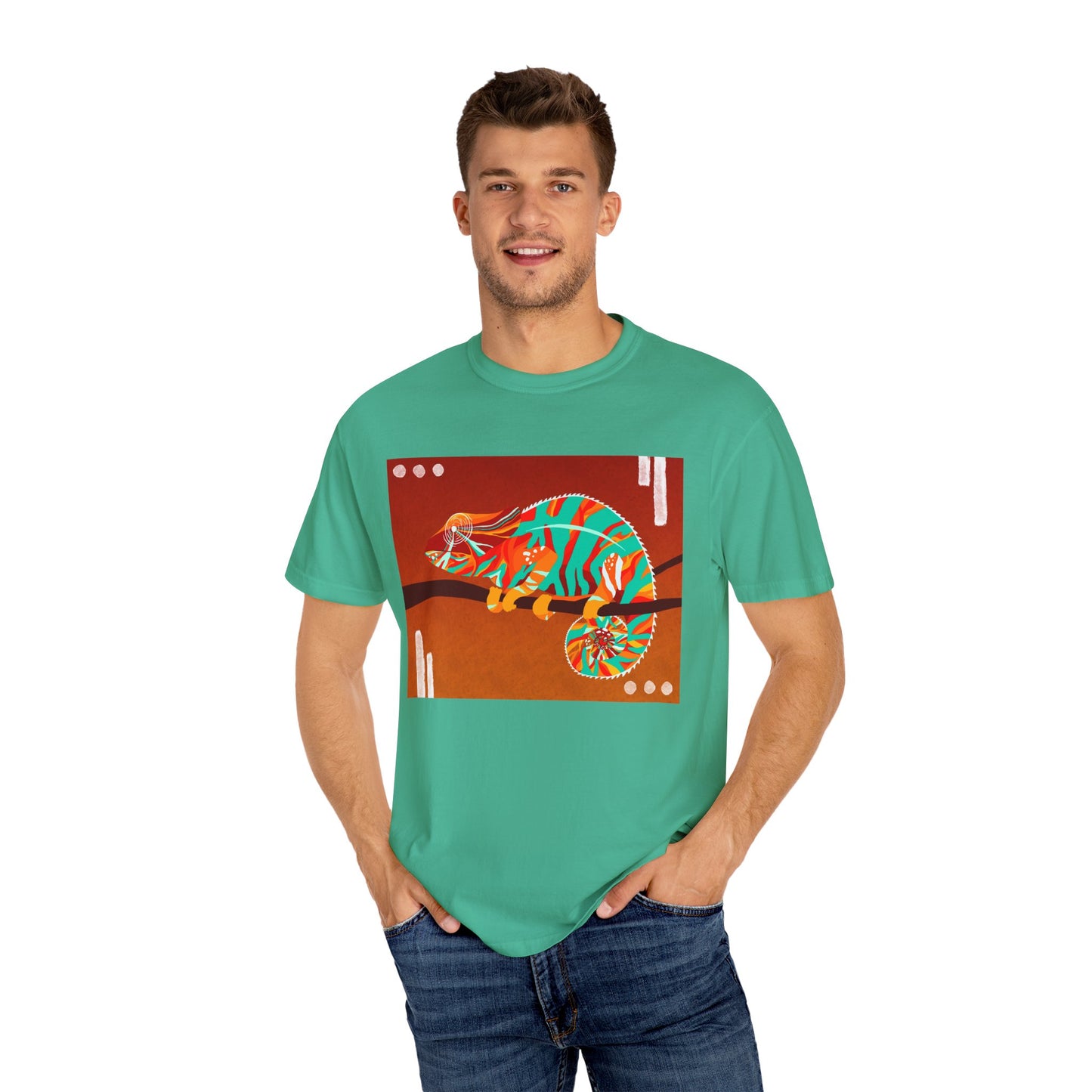 Vibrant Chameleon T-Shirt | Eco-friendly Fashion Tee, Unisex Graphic Tee, Animal Lover Shirt, Gift for Nature Enthusiasts