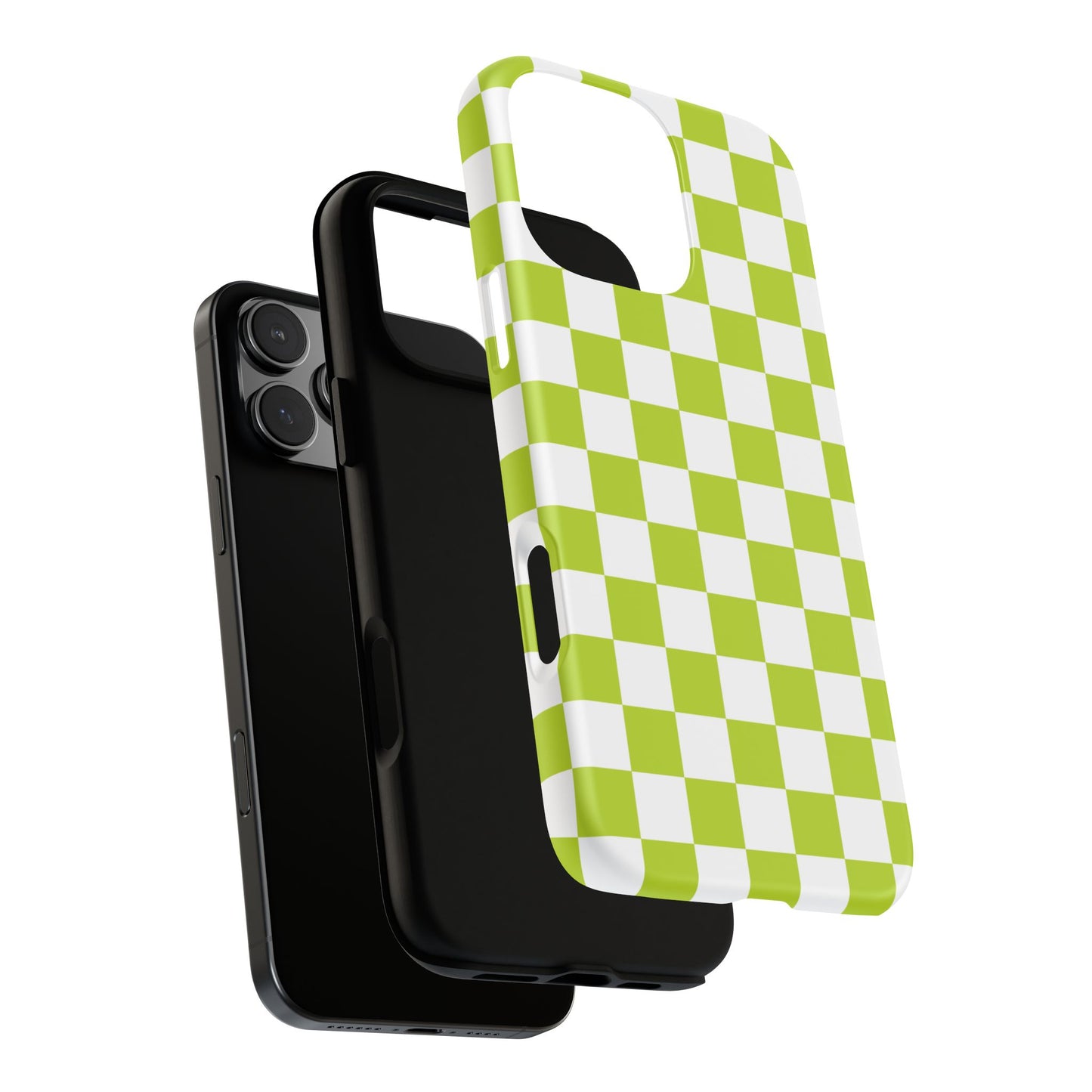 Lively Checker Pattern Phone Case | Tough Cases, Green Checkered Design, Unique Cell Phone Cover, Trendy Accessory, Gift Idea