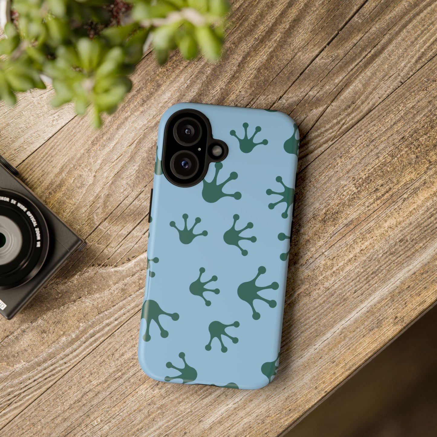 Frog Pattern Phone Case, Tough Cases for Nature Lovers, Unique Gift for Kids, Eco-Friendly Accessories, Stylish Cell Phone Cover, Cute Frog Print Pattern, Artsy Phone Cases