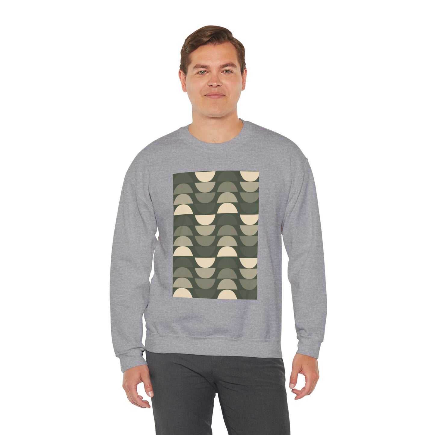 Stylish Geometric Crewneck Sweatshirt for Relaxed Vibes, Cozy Layer, Unisex Fashion Piece, Perfect Gift for Art Lovers, Casual Wear