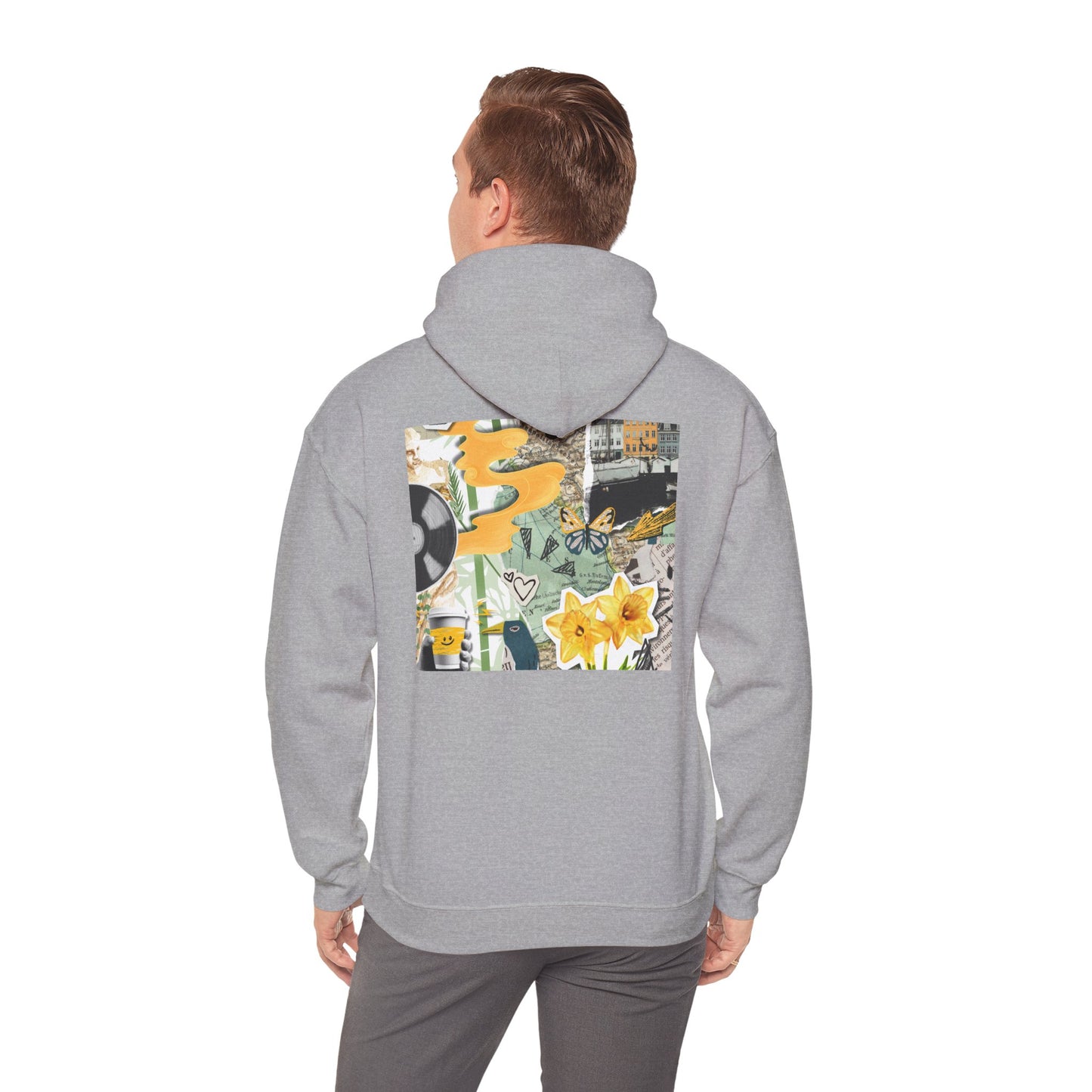 Lotus Flower Unisex Hoodie: Cozy Sweatshirt, Gift for Yoga Lovers, Meditation Apparel, Casual Streetwear, Nature-Inspired Wear, Artsy Collage, Cool Crewnecks