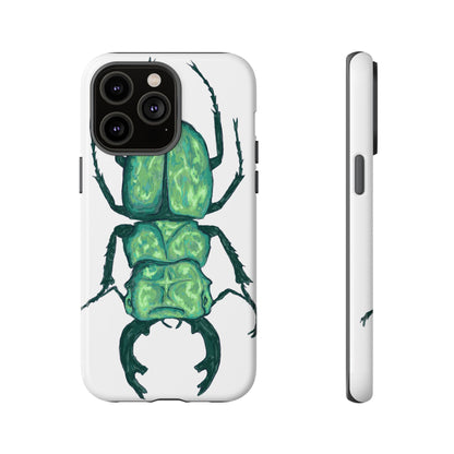 Green Beetle Phone Case - Tough Cases, Insect Lover Gift, Nature Lover Accessory, Unique Phone Cover, Eco-Friendly Design