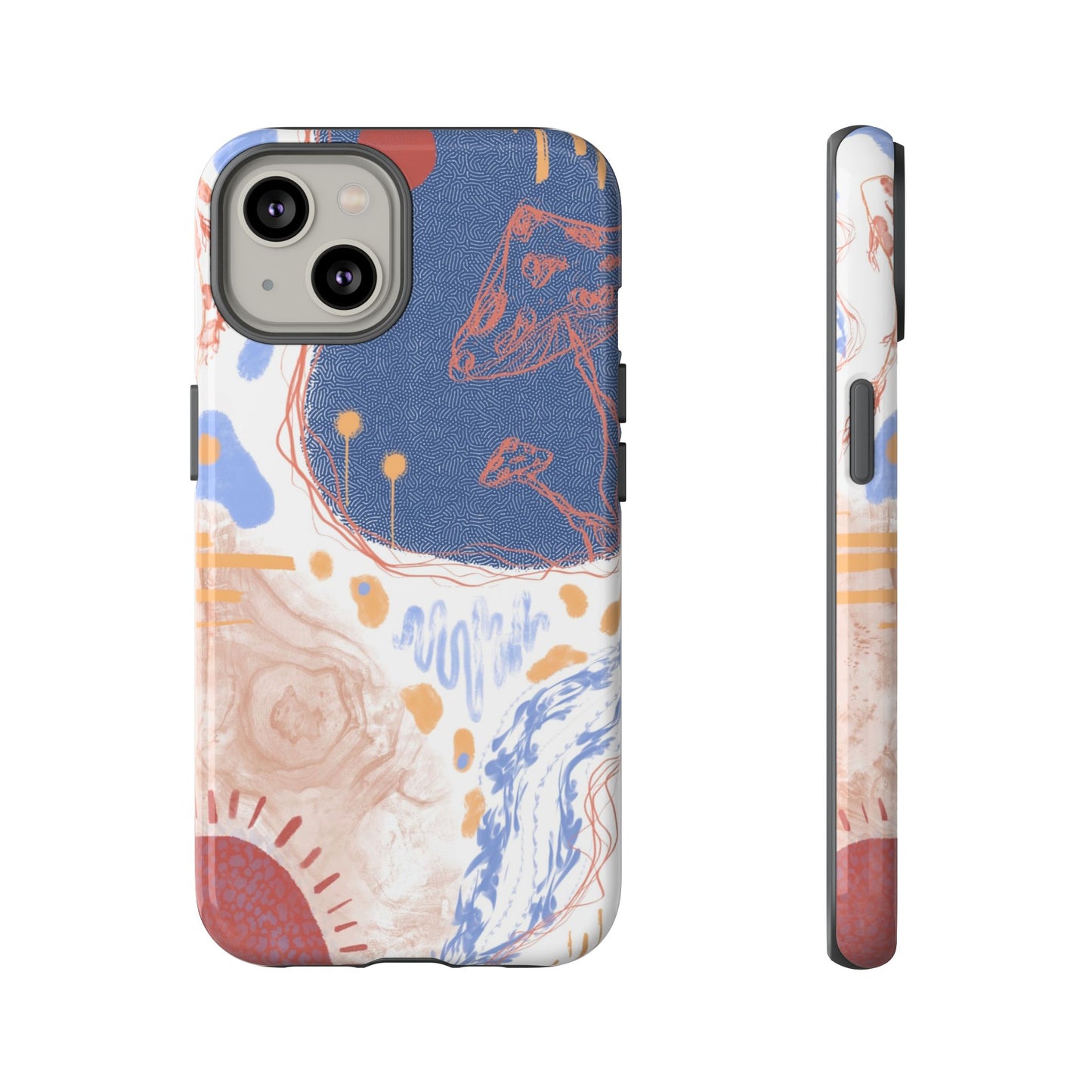 Artistic Phone Case with Abstract Design, Tough Phone Case, Unique Gift, Trendy Accessories, Modern Art Case, Stylish Tech Gear