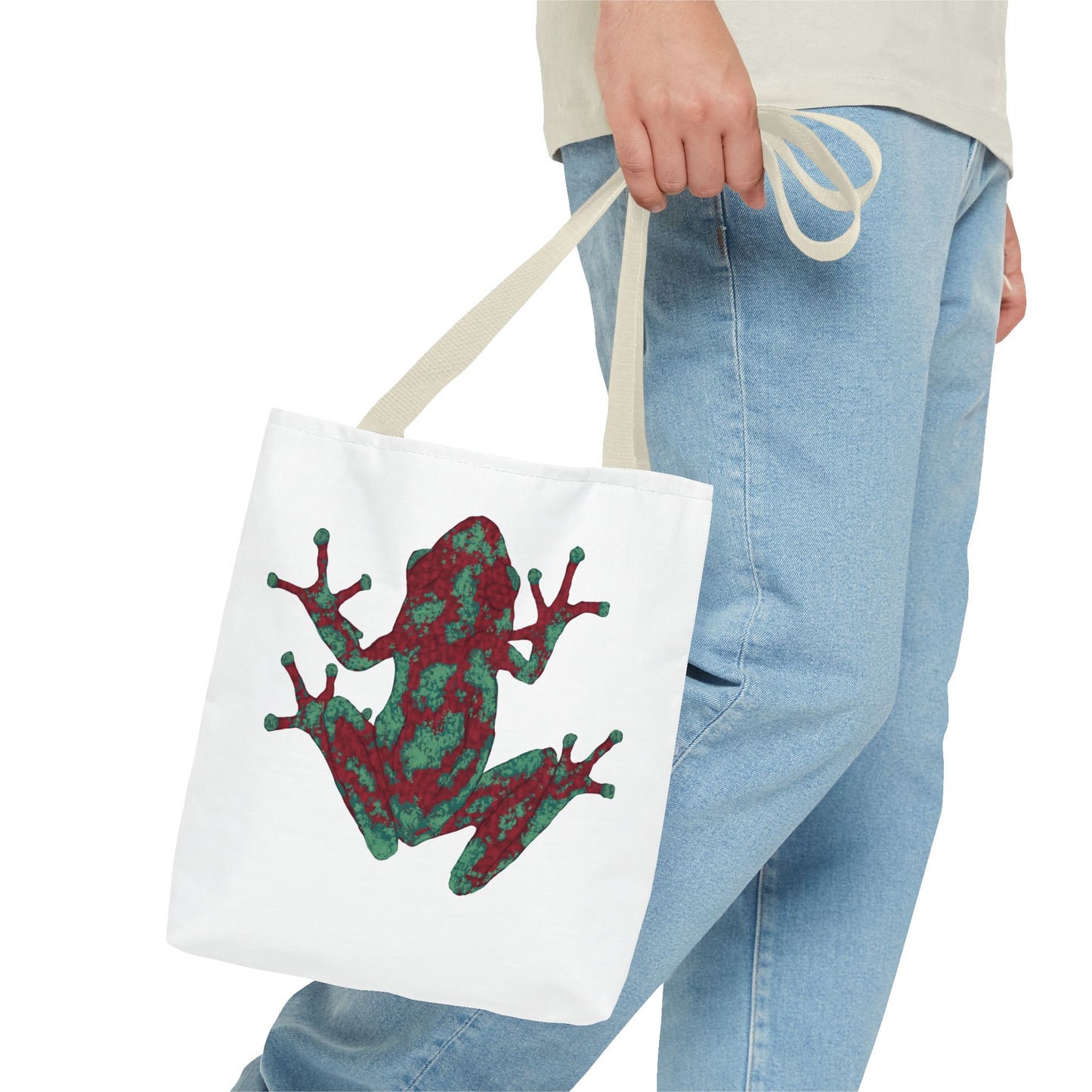 Frog Art Tote Bag, Eco-Friendly Shopping Bag, Nature Lover Gift, Stylish Reusable Tote, Unique Animal Print Purse