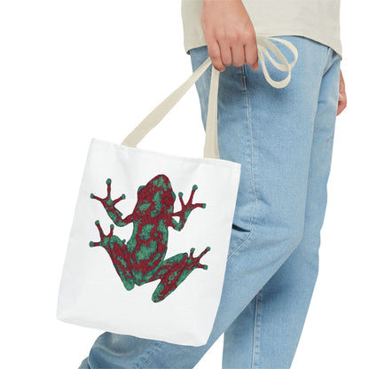Frog Art Tote Bag, Eco-Friendly Shopping Bag, Nature Lover Gift, Stylish Reusable Tote, Unique Animal Print Purse