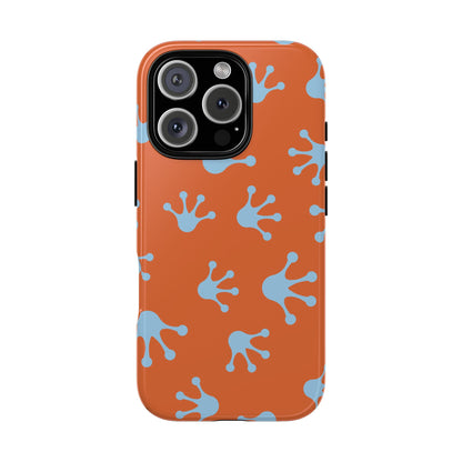 Frog Print Phone Case - Tough Cases, Orange Frog Design, Unique Gift, Fun Accessories, Vibrant Phone Cases, Cool Cases