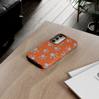 Frog Print Phone Case - Tough Cases, Orange Frog Design, Unique Gift, Fun Accessories, Vibrant Phone Cases, Cool Cases
