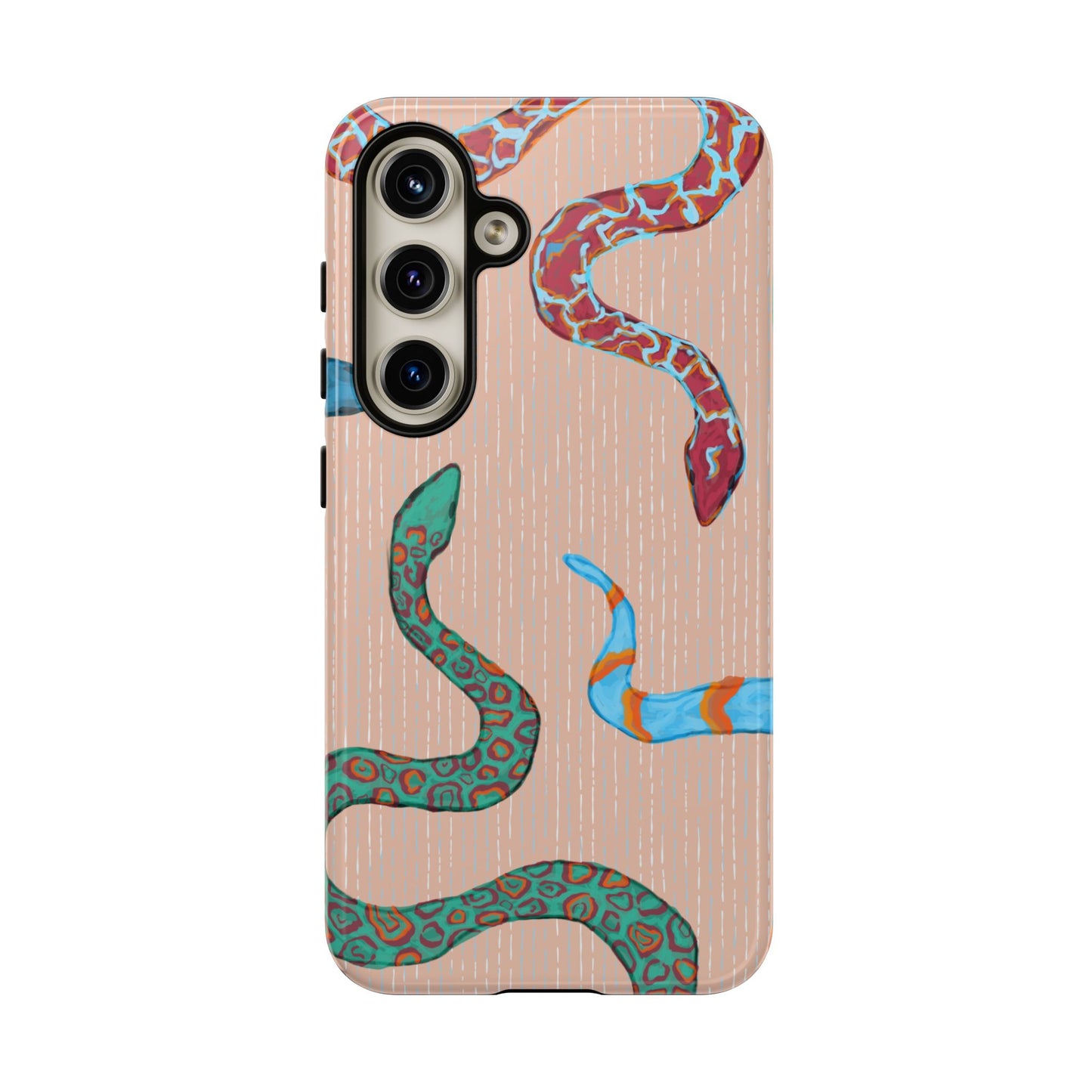 Colorful Snake Phone Case, Tough Phone Case, Unique Phone Cover, Animal Print Case, Gifts for Her, Trendy Accessories