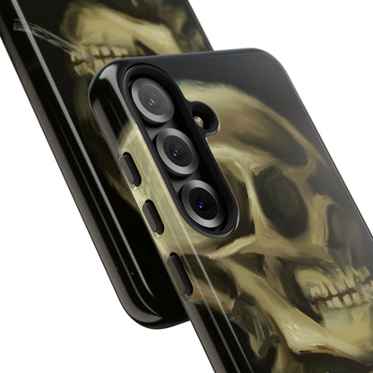 Skull Phone Case - Tough Cases, Macabre Style, Unique Accessories, Perfect for Halloween, Gothic Decor, Edgy Gift Idea | Van Gogh Reimagined, Abstract Twist on  Van Gogh's Skeleton with Burning Cigarette
