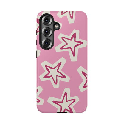 Starry Pink Phone Case | Tough Cases for Trendy Protection, Cute Gift, Fun Design, Holiday Match, Everyday Use