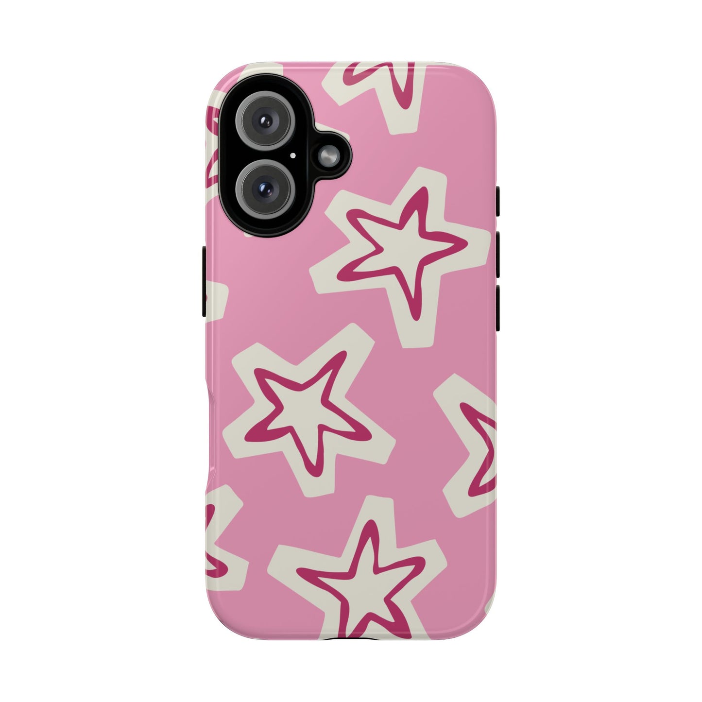 Starry Pink Phone Case | Tough Cases for Trendy Protection, Cute Gift, Fun Design, Holiday Match, Everyday Use