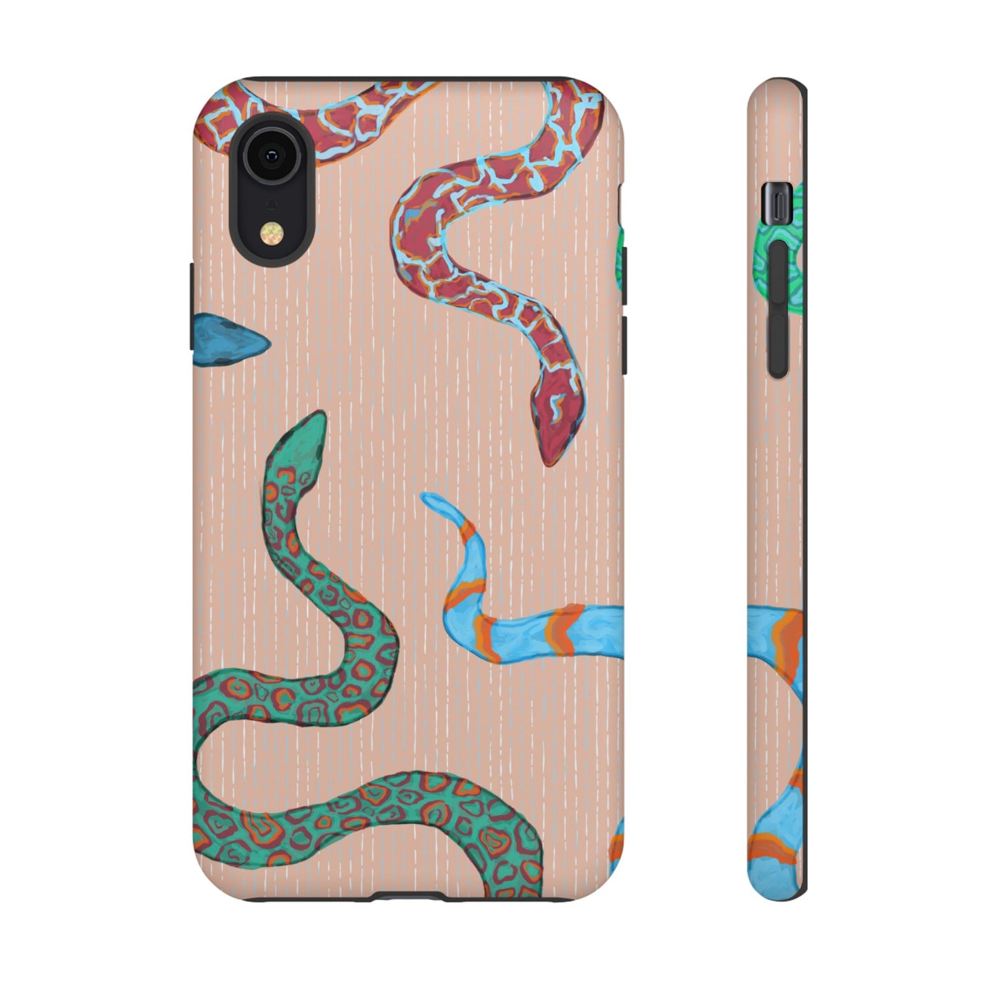 Colorful Snake Phone Case, Tough Phone Case, Unique Phone Cover, Animal Print Case, Gifts for Her, Trendy Accessories