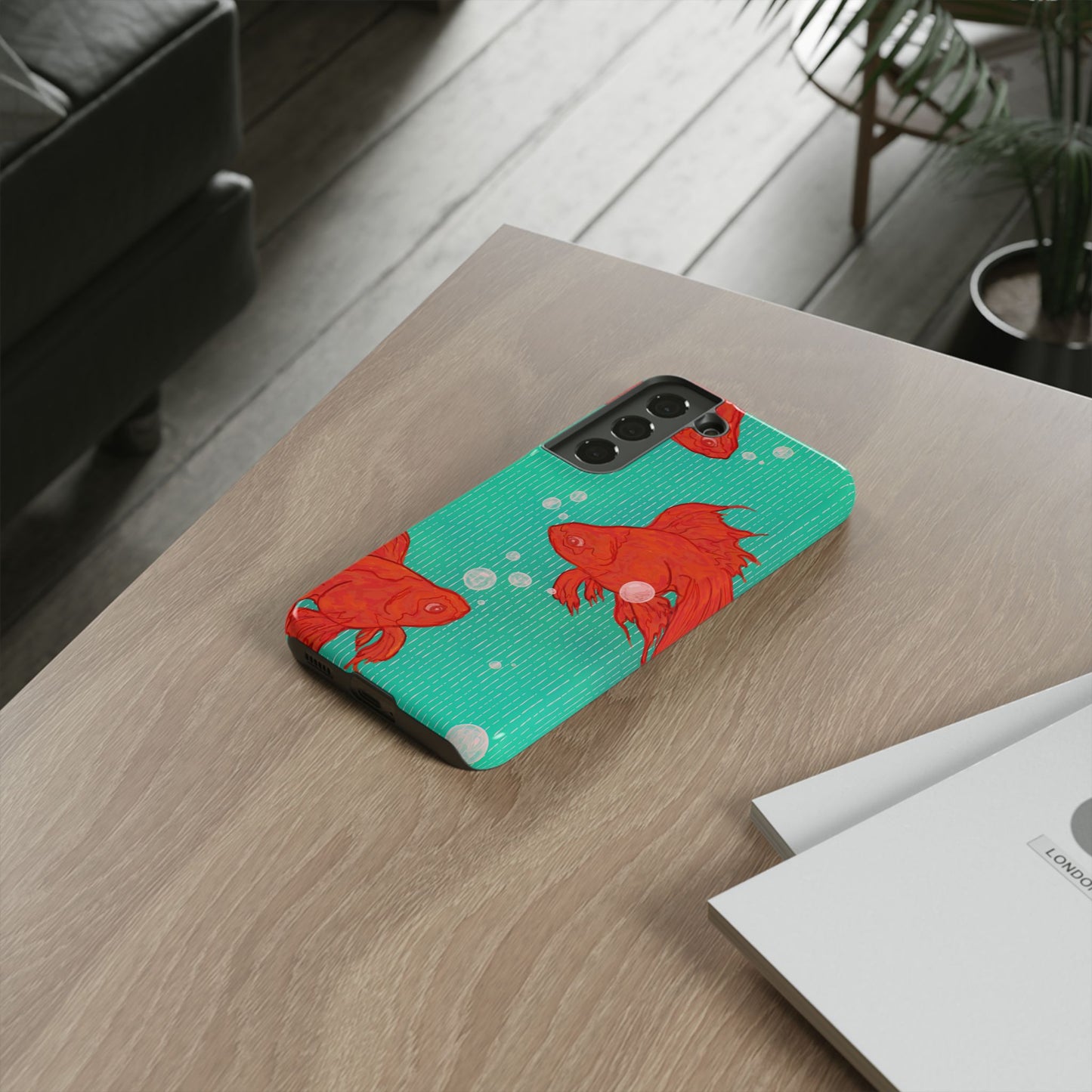 Vibrant Goldfish Phone Case, Colorful iPhone Cover, Ocean Vibe Accessory, Unique Gift for Fish Lovers, Cute Phone Cases
