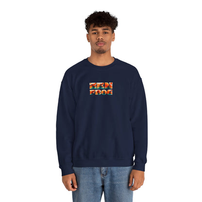 Zen Frog Crewneck Sweatshirt | Cozy Unisex Pullover for Relaxation, Ideal Gift for Nature Lovers, Perfect for Lounging and Casual Outings, Moon, Gift for Him, Gift for Her