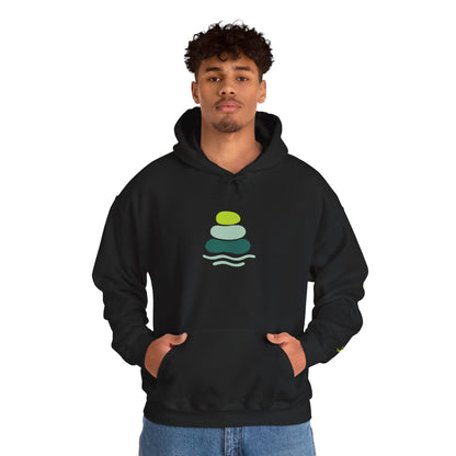 Serene Stacked Stones Hoodie, Unisex Sweatshirt for Mindfulness, Cozy Layer for Relaxation, Gift for Yoga Lovers, Perfect for Meditation