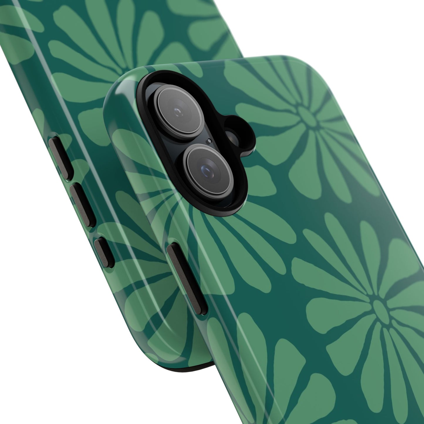 Stylish iPhone Case, Floral Phone Cover, Tough Phone Cases, Green Daisy Design, Unique Gift for Her, Spring Accessories