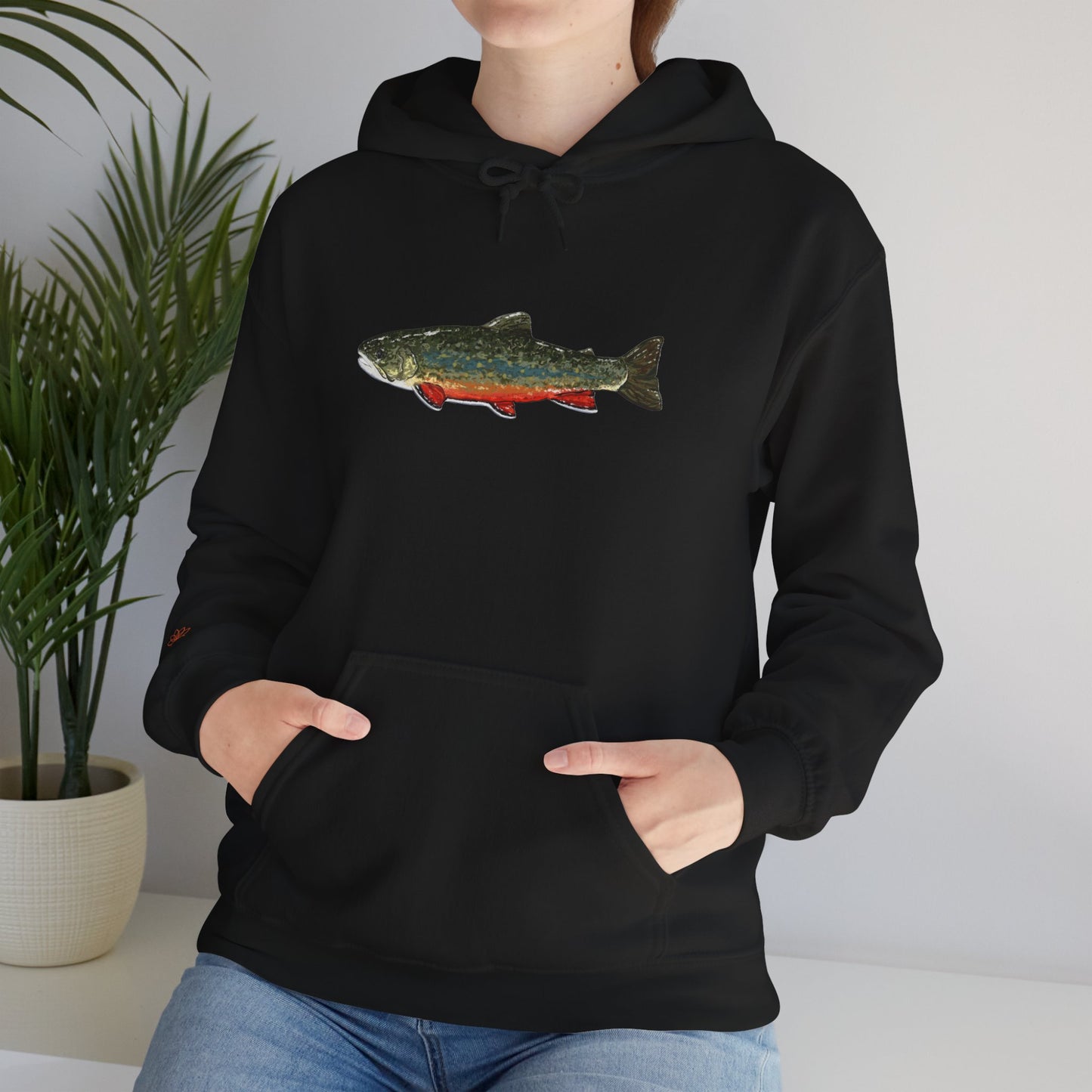 Trout Design Heavy Blend Hoodie, Fishing Gift, Outdoor Apparel, Comfortable Sweatshirt, Unisex Hoodie, Casual Fishing Wear